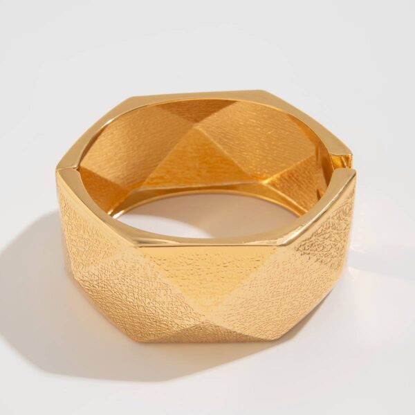 Браслет металевий "Геометричний" масивний золотий