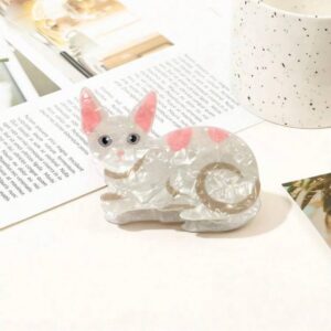 Заколка-краб для волосся "Котик" перламутрова