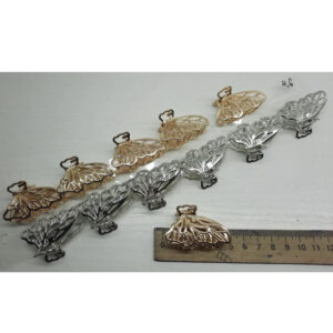 Заколка-краб металева «Метелик» золота/срібна 5 см