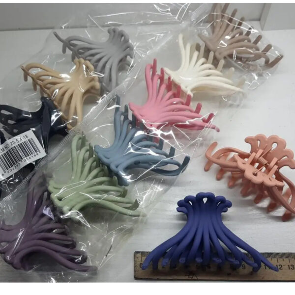 Заколка/краб для волосся пластик мікс кольорів 12 см