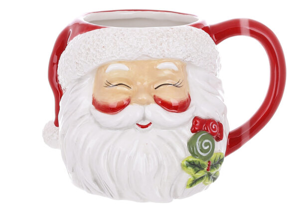 Чашка керамічна Новорічна "Санта" 600 мл фігурна