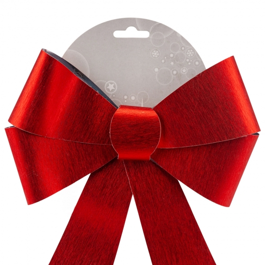 Бант декоративний 31 см червоний (дизайнерський папір)