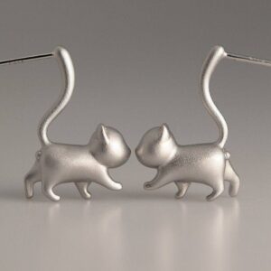 Сережки металеві "Котики" срібні