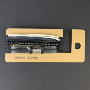 Браслет чоловічий 5 в 1 "Кінжал" еко-шкіра на затяжці мікс кольорів