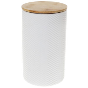 31f4a25c-686d-42c1-ba9e-854cbd8ee7b0.jpg Банка керамічна "Геометрія" 900 мл з бамб. кришкою білий матовий