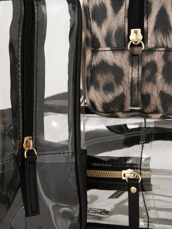 Набір косметичок Primark прозоро-чорна (леопард) 3 шт