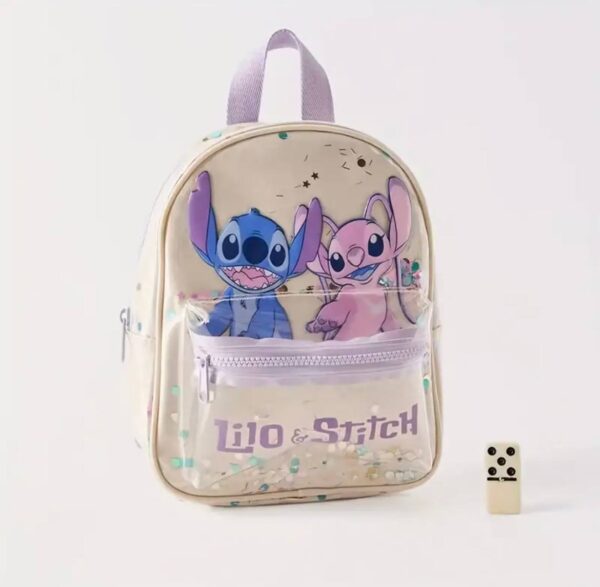 Рюкзак "Stitch" з блискітками беж