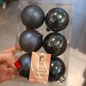 Набір ялинкових іграшок 6 см/ 6шт, глибокий синій