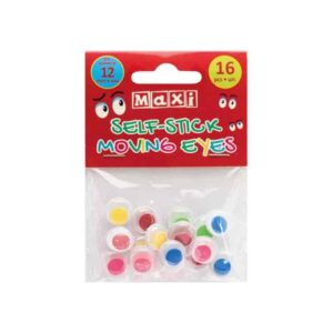 Стікер д/творч. Maxi рухливі оченята, кольорові, 16 шт/12 мм