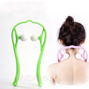 333aea36-67ee-4cb1-82e9-05bd893f4c0d.jpg Масажер роликовий для шиї ручний салатовий