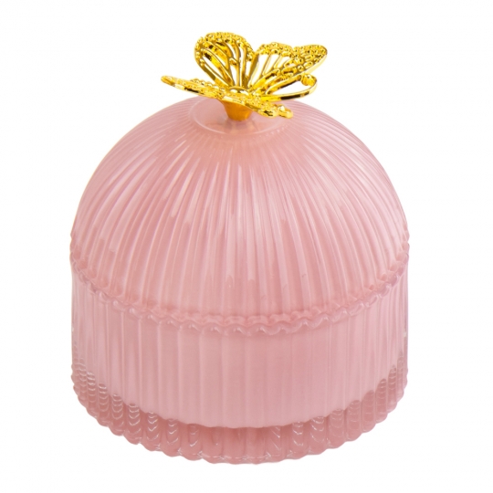 Шкатулка скляна "Метелик на галявині" 11 см