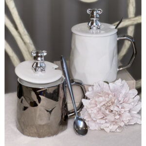 Чашка керамічна "Ведмедик" геометрична 380 мл