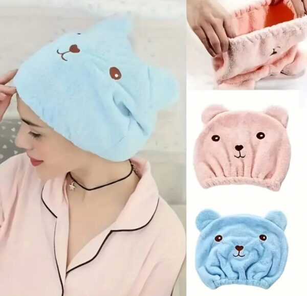 Шапочка для сушки волосся "Bear" флісова мікс кольорів