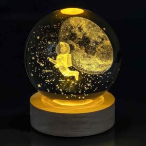 Нічник скляна куля "Астронавт у космосі" 8 см