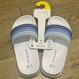 Шльопанці дитячі резинові Primark в полоску біло-сині