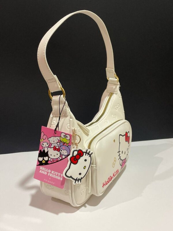 Сумочка "Hello Kitty" Primark з зовнішньою кишенею та брелком біла