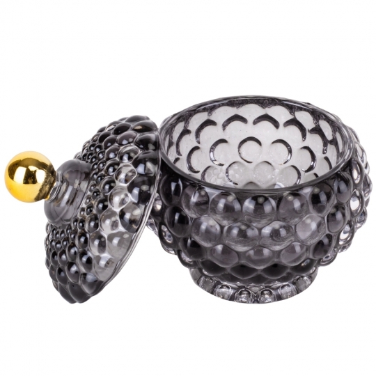 Шкатулка скляна "Фенікс" сіра 12 см