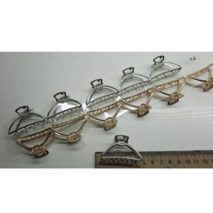 Заколка-краб металева золота/срібна 5 см