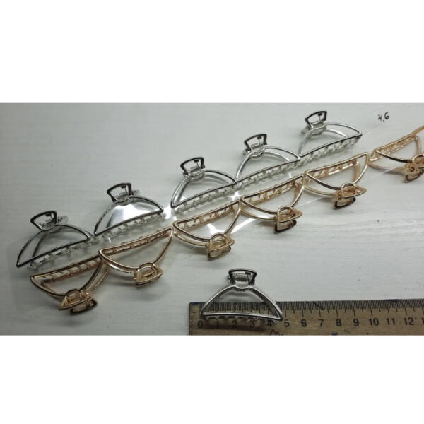 Заколка-краб металева золота/срібна 5 см