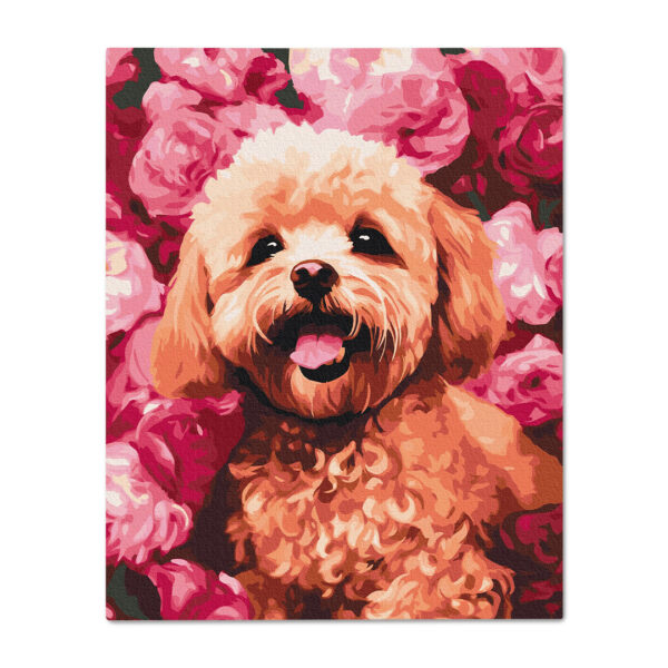 Картина за номерами "Мальтіпу у квітах" Orner