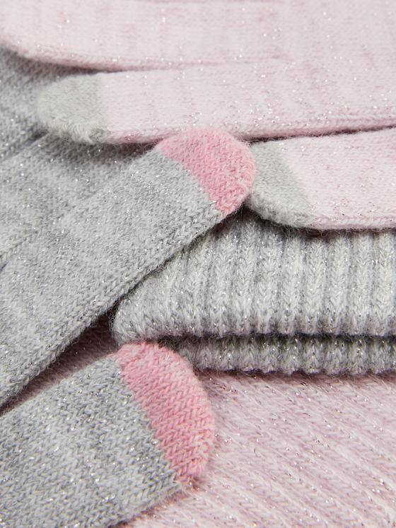 Рукавиці дитячі Primark сірі/рожеві з люрексом