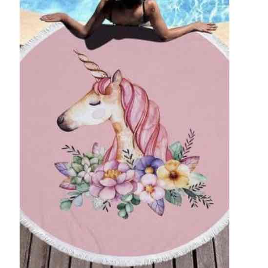 Рушник пляжний круглий (D 150 см) "Єдиноріг"