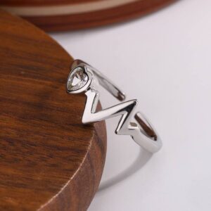 Каблучка жіноча "Кардіаграма" срібна (10454)