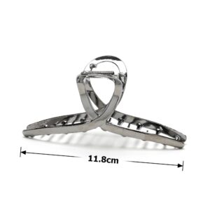 Заколка/краб для волосся "Петля" металева 11,8 см графітова