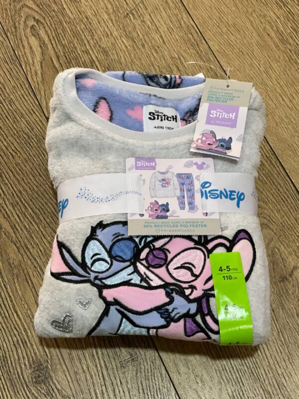 Піжама дитяча Primark "Stitch" флісова пухнаста сіра