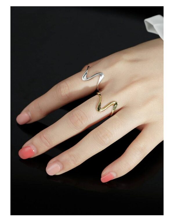 Каблучка жіноча "Геометрична" зигзаг золота (8115)