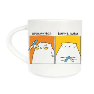 3b40df37-b11d-4c5c-b5e5-6dc211f8ad3e.jpg Чашка з принтом "Кіт-кавоман" Orner 400 мл