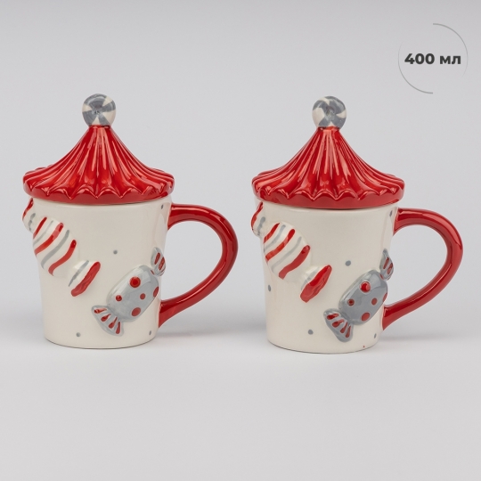 Чашка керамічна Новорічна "Цукерочки" 400 мл