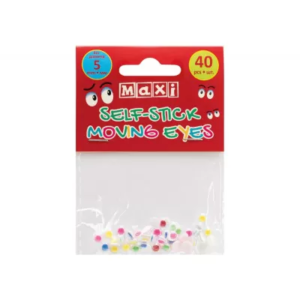 Стікер д/творч. Maxi рухливі оченята, кольорові, 40 шт/5 мм