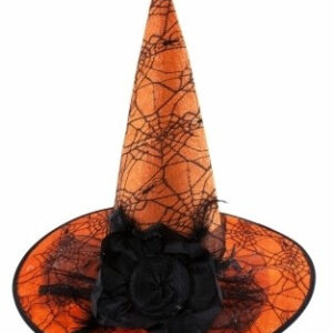 Капелюх відьми з трояндою оранжевий
