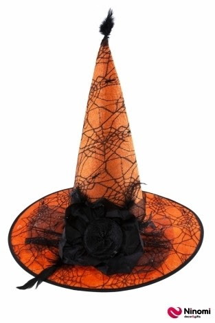 Капелюх відьми з трояндою оранжевий