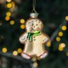 Ялинкова прикраса "Імбирний пряник" 10 см (скло)