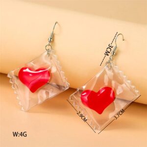 Сережки в стилі DIY "Серце-Цукерочка" червоне в пакеті