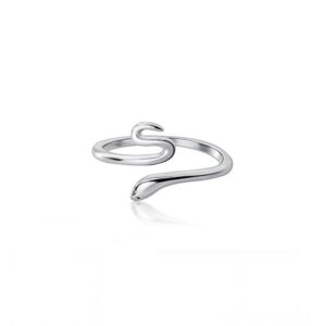 Каблучка жіноча "Змія" лаконічна срібна (8167)