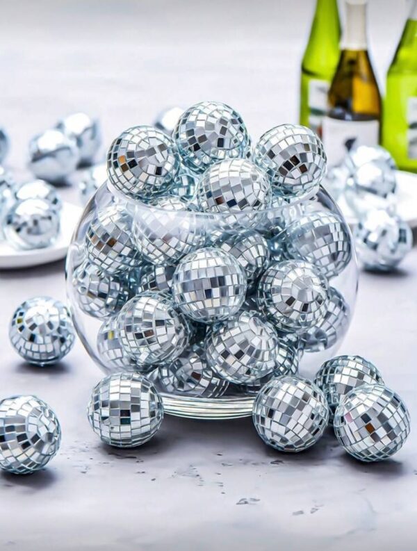 Декор "Диско куля" срібний 4 см/ 1 шт