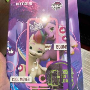 Блокнот А5 Kite на гумці "Little Pony" світиться у темряві 80 аркушів/клітинка