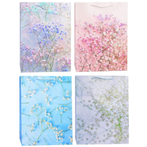 Пакет подарунковий "S" (23*18*8) "Квіткові гілочки" пастельний