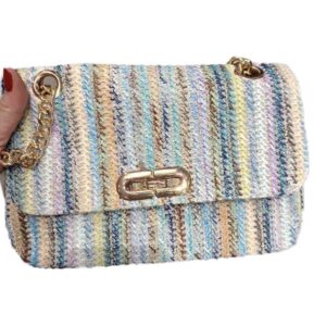 Сумочка плетена з соломи на ланцюжку Primark кольорова