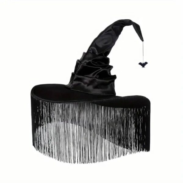 Капелюх відьми з бахромою чорний