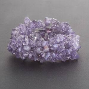 Браслет натур. Аметист фіолетовий крихта широкий стрейч