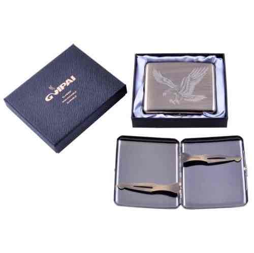 Портсигар "Орел" GVIPAI на 20 сигарет у подарунковій коробці золотий