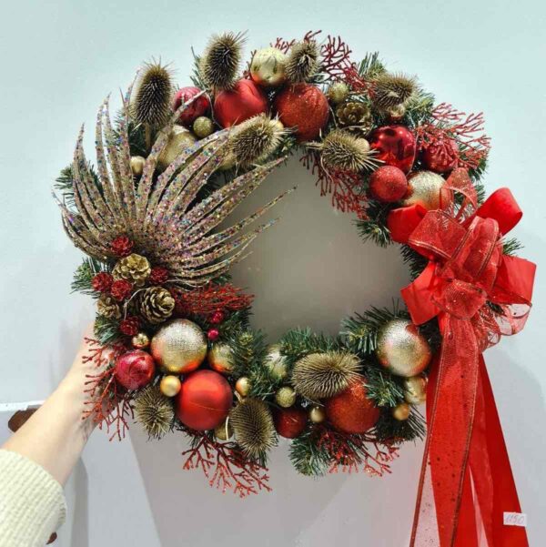 Вінок руч. роб. Новорічний "Лісова композиція" великий