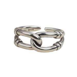 Каблучка жіноча "Геометрична" перепльот срібна (7419)