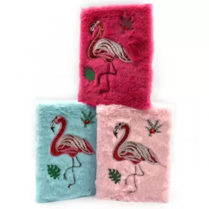 Блокнот А5 плюшевий JO "Фламінго" 80 арк/клітинка