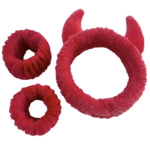 Набір для вмивання "Чортик" пов'язка косметична з манжетами