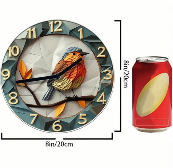 Годинник настінний "Пташка-3D" безшумний алюмінієвий D 20см